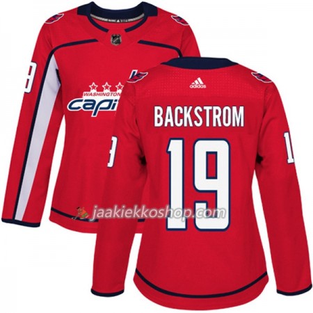 Nainen NHL Washington Capitals Pelipaita Nicklas Backstrom 19 Adidas 2017-2018 Punainen Authentic